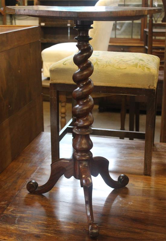 19th century rosewood games table on tripod